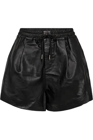 Co`Couture Femme, Shorts, Noir, Taille: 36 FR Phoebecc Leather Pleat Shorts