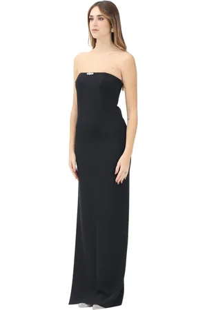 Elisabetta Franchi Femme, Robes, Noir, Taille: 40 FR Robe longue noire avec détail en strass