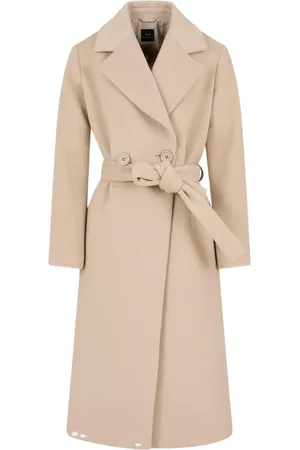 Armani Exchange Femme, Manteaux, , Taille: 40 FR Manteau Long en Laine avec Ceinture