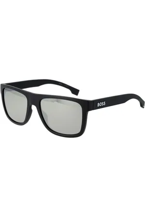 HUGO BOSS Homme, Accessoires, Noir, Taille: ONE Size Homme Lunettes de Soleil Noires Monture Intégrale Gris