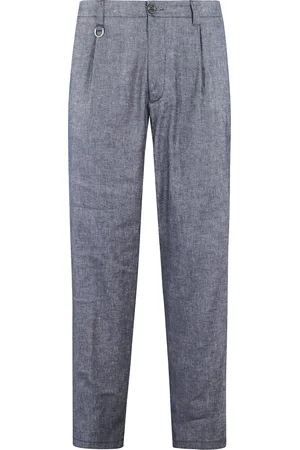 Paolo Pecora Homme, Pantalons, Bleu, Taille: XL Pantalon en Lin Stretch Bleu