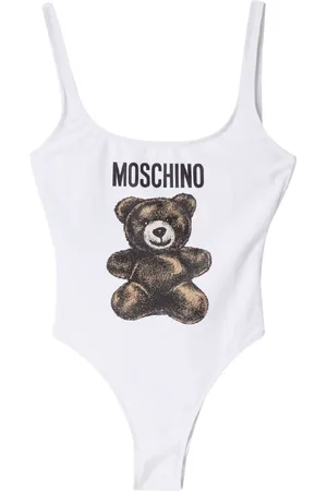 Moschino Femme, Maillots de bain, Blanc, Taille: 34 FR Adrian Bear Maillot de Bain Intégral