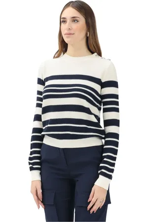 Patrizia Pepe Femme, Pulls, Multicolore, Taille: 40 FR Pull à col rond rayé