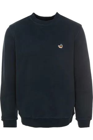 Edmmond Studios Homme, Sweatshirts et sweats à capuche, Bleu, Taille: L Duck Patch Crew Neck Loose Fit