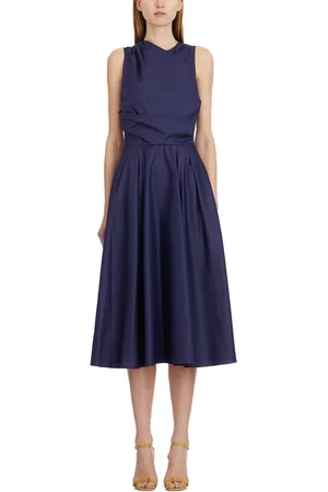 Elisabetta Franchi Femme, Robes, Bleu, Taille: 38 FR Robe en Coton avec Détail Logo