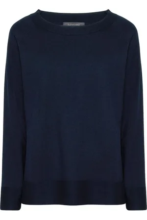 Elena Miro Femme, Pulls, Bleu, Taille: 42 FR Haut à encolure bateau et manches raglan