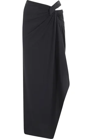 Amazuìn Femme, Jupes, Noir, Taille: ONE Size Jupe noire avec drapé avant et ourlet asymétrique
