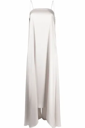 GIANLUCA CAPANNOLO Femme, Robes, Blanc, Taille: 36 FR Robe Blanche sans Manches Évasée Longue