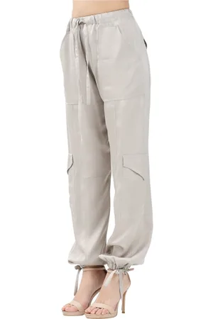AKEP Femme, Pantalons, Gris, Taille: 38 FR Pantalon cargo avec poches utilitaires