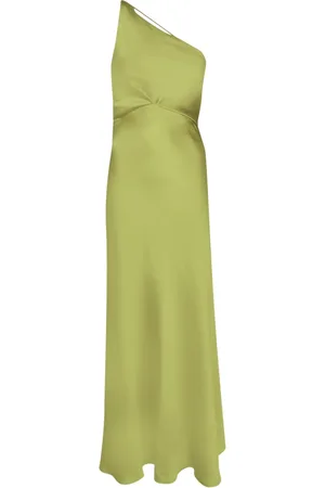 BLANCA Femme, Robes, Vert, Taille: 42 FR Robe verte en satin à une épaule