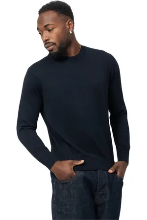 Armani Exchange Homme, Pulls, Bleu, Taille: L Pull Bleu Manches Longues Coton Soie