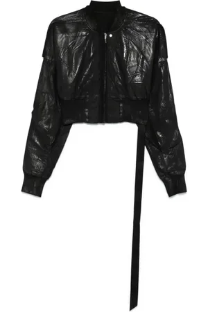 Rick Owens Femme, Vestes, Noir, Taille: 40 FR Veste Noire Col Baseball Shadow