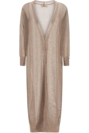 HERNO Femme, Pulls, Brun, Taille: 36 FR Gilet en Tricot Ouvert