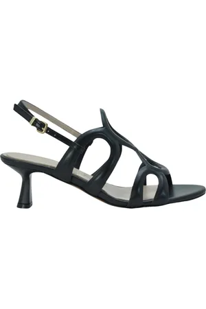 Albano Femme, Chaussures, Noir, Taille: 37 EU Sandales noires en cuir avec bride réglable