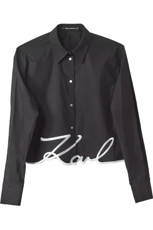 Karl Lagerfeld Femme, Blouses et Chemises, Noir, Taille: 38 FR Chemise Signature