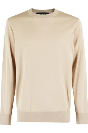 DEPARTMENT FIVE Homme, Pulls, Brun, Taille: XL Pull Beige en Coton et Soie