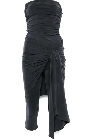 Alexander Wang Femme, Robes, Gris, Taille: 38 FR Combinaison Grise Anthracite sans Bretelles avec Détails Plissés