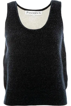 J.W.Anderson Femme, Tops, Bleu, Taille: 38 FR Débardeur en tricot chenille