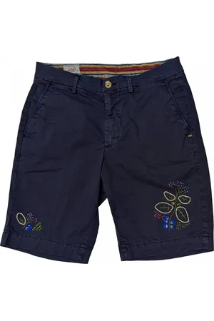 BOB der Bär Homme, Shorts, Bleu, Taille: M Shorts Bleu Marine Brodés