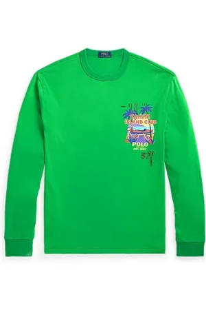 Ralph Lauren Homme, Tops, Vert, Taille: L T-shirt à manches longues Tahiti Island Club