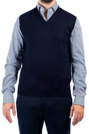 LA FILERIA Homme, Pulls, Bleu, Taille: L Sweat à Capuche sans Manches Bleu