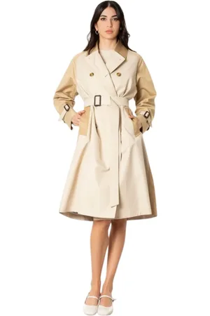 Max Mara Femme, Manteaux, , Taille: 36 FR Trench bicolore avec ceinture