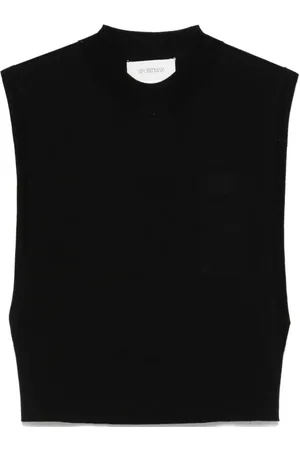 Sportmax Femme, Tops, Noir, Taille: 36 FR Haut élégant en laine et soie noire