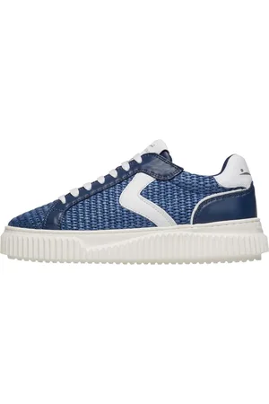 Voile blanche Femme, Chaussures, Bleu, Taille: 37 EU Baskets en cuir et tissu Lipari