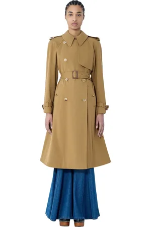 Chloé Femme, Manteaux, , Taille: 38 FR Trench en Coton Classique avec Détails en Cuir