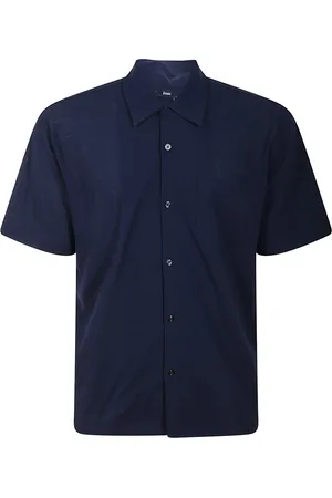HERNO Homme, Chemises, Bleu, Taille: XL Chemise en Coton Respirante à Manches Courtes