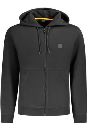 HUGO BOSS Homme, Sweatshirts et sweats à capuche, Noir, Taille: M Sweat à capuche noir avec broderie
