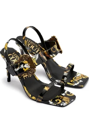 VERSACE Femme, Chaussures, Multicolore, Taille: 39 EU Sandales Noires