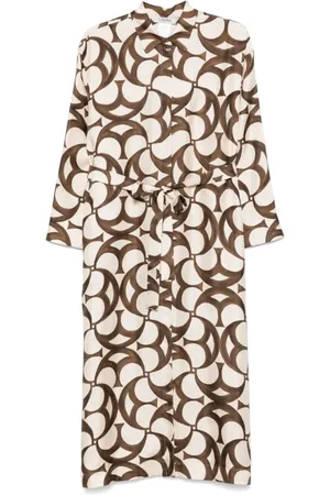 Max Mara Femme, Robes, Brun, Taille: 36 FR Élégante Robe Ileana à Motif Géométrique