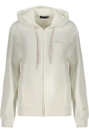 North Sails Femme, Sweatshirts et sweats à capuche, Blanc, Taille: 44 FR Sweat à capuche avec logo en relief et poches