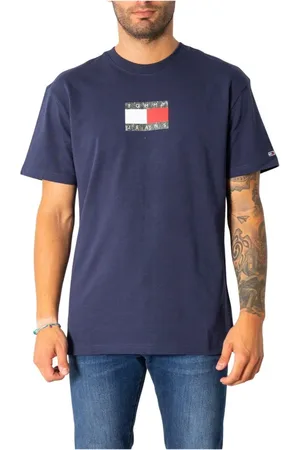 Tommy Hilfiger Homme, Tops, Bleu, Taille: S T-shirt à Manches Longues à Imprimé Floral Bleu