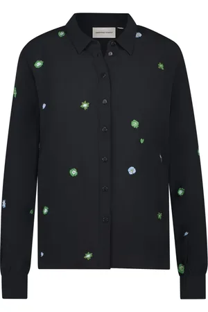 Fabienne Chapot Femme, Blouses et Chemises, Noir, Taille: 36 FR Chemisier Noir Brodé Floral