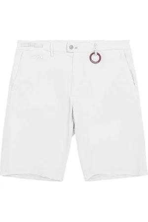 sartoria tramarossa Homme, Shorts, Blanc, Taille: W34 Shorts en Lin Blanc avec Patch en Daim