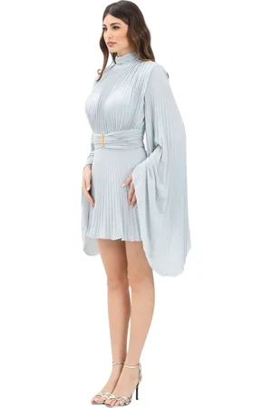 Elisabetta Franchi Femme, Robes, Bleu, Taille: 40 FR Robe Bleue à Manches Asymétriques