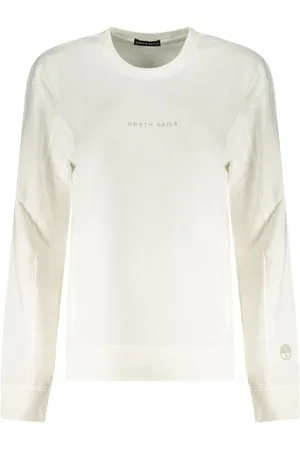 North Sails Femme, Sweatshirts et sweats à capuche, Blanc, Taille: 36 FR Pull à col rond avec logo en relief