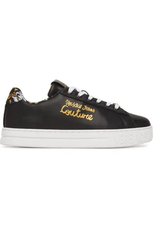 VERSACE Femme, Chaussures, Noir, Taille: 39 EU Baskets Noires