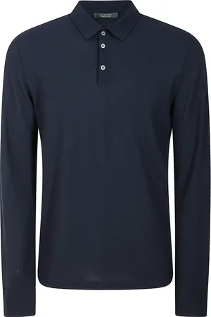 ZANONE Homme, Tops, Bleu, Taille: 2XL Polo en Tissu de Qualité
