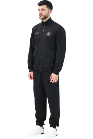EA7 Homme, Sport, Noir, Taille: 2XL Ensemble Survêtement Noir Style Minimaliste