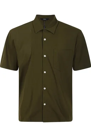 HERNO Homme, Chemises, Vert, Taille: S Chemise en Coton Respirante à Manches Courtes