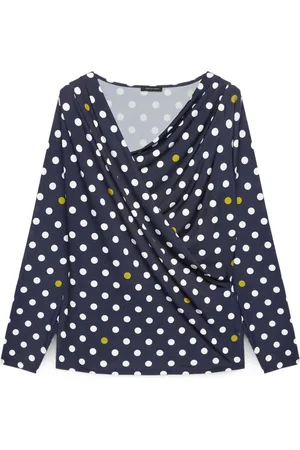 Fiorella rubino Femme, Tops, Bleu, Taille: 40 FR T-shirt à pois à encolure souple