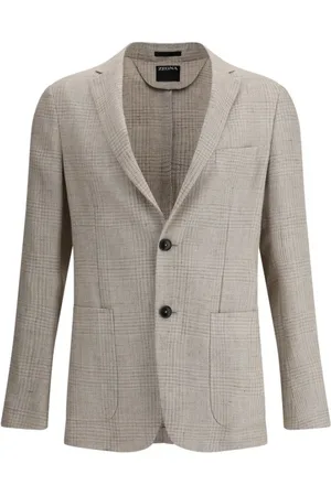 Ermenegildo Zegna Homme, Vestes, , Taille: L Elegant Linen Wool Blazer Jacket