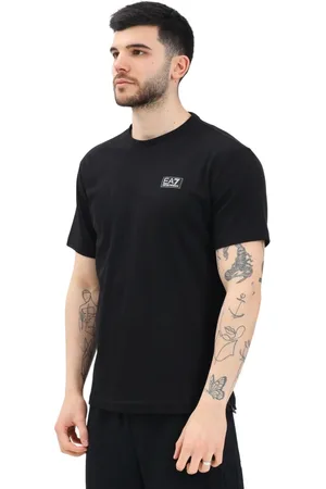 EA7 Homme, Tops, Noir, Taille: L T-shirt noir à manches courtes Casual