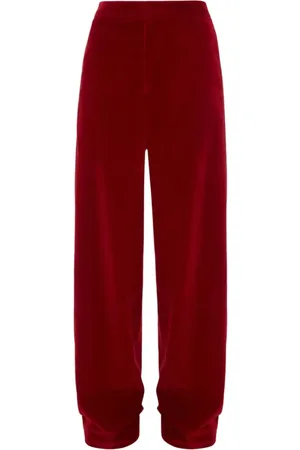 J.W.Anderson Femme, Pantalons, Rouge, Taille: 36 FR Pantalon rouge en velours avec bandes de satin