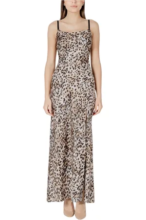 Guess Femme, Robes, Multicolore, Taille: 38 FR Robe Léopard à Col Carré