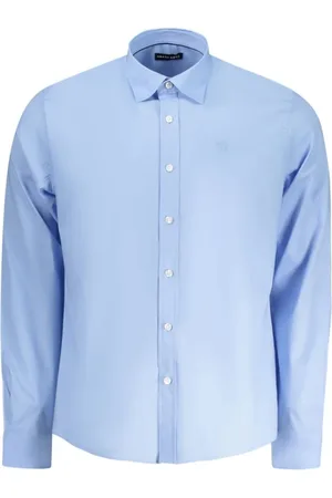 North Sails Homme, Chemises, Bleu, Taille: S Chemise Élégante en Coton avec Col Italien