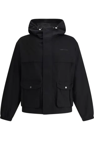 Daily paper Homme, Vestes, Noir, Taille: S Veste en coton à capuche ajustable avec plusieurs poches